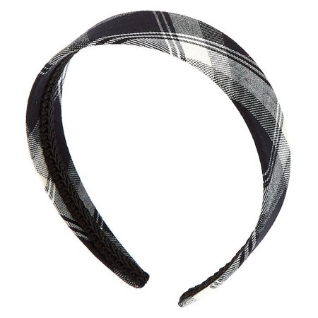 black and white plaid headband