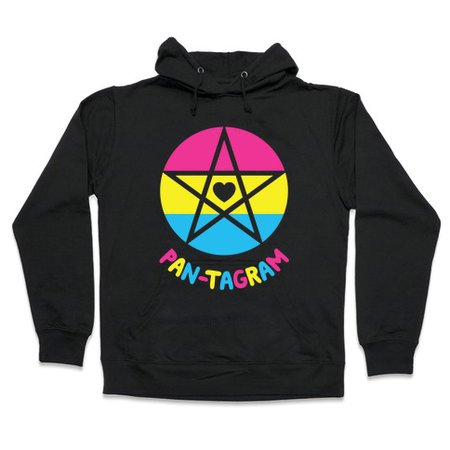 Pan-tagram (Pansexual Pentagram) Hooded Sweatshirts | LookHUMAN