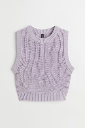 Crop Sweater Vest - Light purple - Ladies | H&M CA