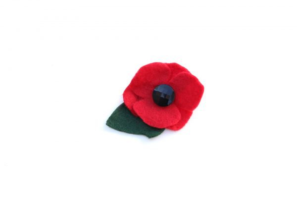 Red felt poppy corsage - buy your poppy for the Poppy Appeal 2016 here