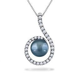 akoya pearl pearl blue necklace - Google Search