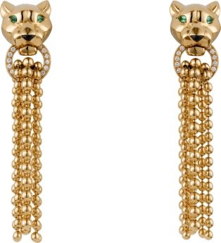 CRN8515072 - Panthère de Cartier earrings - Yellow gold, diamonds, tsavorite garnets, onyx - Cartier