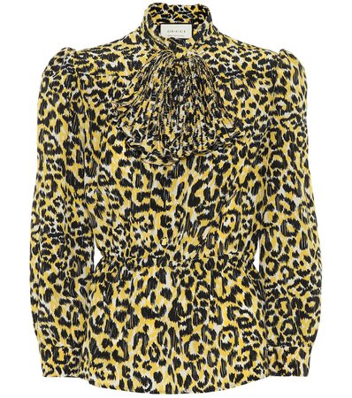 Gucci - Leopard-print silk blouse | Mytheresa