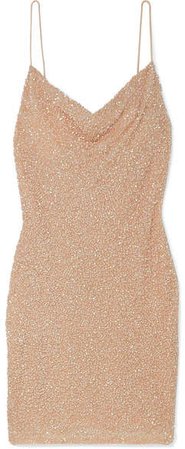 Alice Olivia - Harmie Sequined Stretch-tulle Mini Dress - Gold