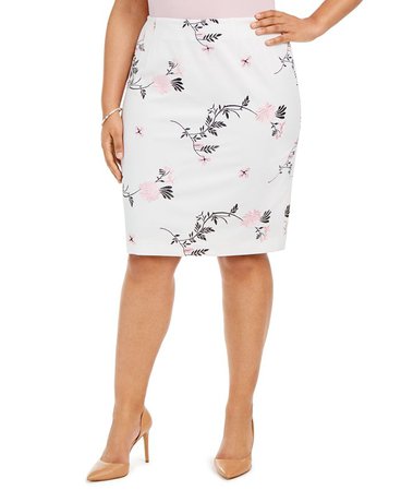Kasper Plus Size Embroidered Floral Skirt & Reviews - Skirts - Women - Macy's