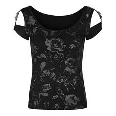 Dead Roses Garden Black Gothic Top by Punk Rave