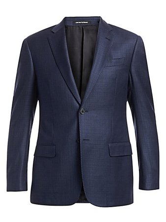 Emporio Armani Wool Two-Button Blazer | SaksFifthAvenue