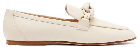 Knotted Leather Loafers - Womens - White