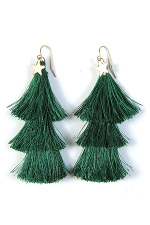 Tassel Christmas Tree Earring 1