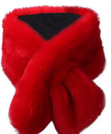 Kevins Bridal Women's Faux Fur Shawl Wraps Cloak Coat Sweater Cape for Evening Party Red at Amazon Women's Coats Shop