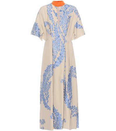 Silk-blend embellished dress