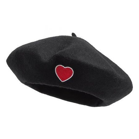 black beret with a red heart