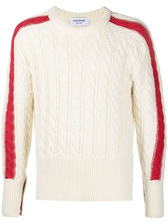 Shop Thom Browne RWB merino wool jumper with Express Delivery - FARFETCH