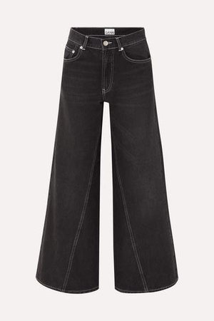 High-rise Wide-leg Jeans - Black