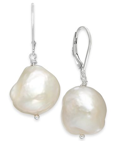 Macy's Sterling Silver Baroque Cultured Freshwater Pearl Drop Earrings