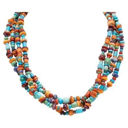 Navajo Multi-Strand Beaded Necklace For Sale at 1stDibs | native american beaded necklaces