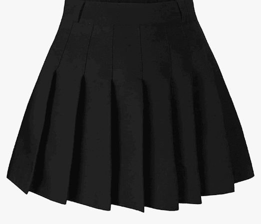 black pleated skirt  uniform mini skits