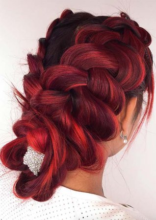 red hair braids