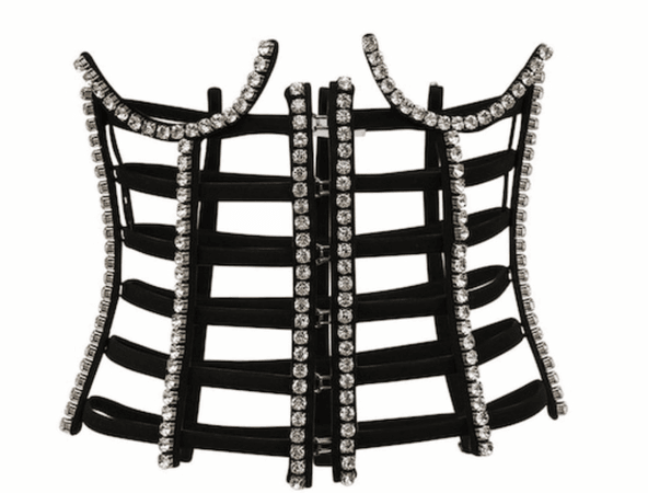 AREA CAGE STRAP EMBELLISHED CORSET TOP