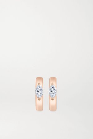 Rose gold Huggies 18-karat rose gold diamond hoop earrings | Anita Ko | NET-A-PORTER