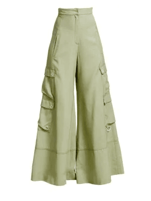Jonathan Simkhai Lux Twill Wide-leg Cargo Pants In Spring Green | ModeSens