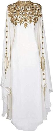 WUBU Kaftan Maxi Dress Evening Gowns Evening Dresses Wedding Cocktail White (Style 3) at Amazon Women’s Clothing store