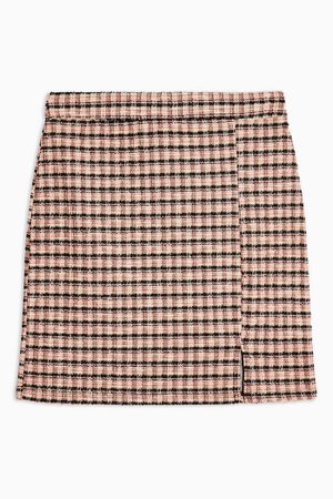 Pink Check Jersey Mini Skirt | Topshop
