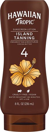 Amazon.com : Hawaiian Tropic Sunscreen Protective Dark Tannning Sun Care Sunscreen Lotion, Cocoa Butter - SPF 4, 8 Ounce : Tanning Lotion Outdoor : Beauty & Personal Care