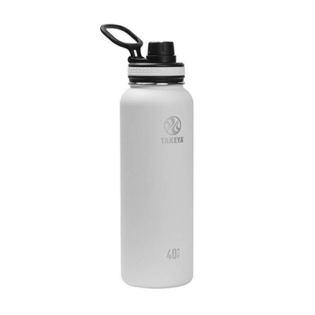 Amazon.com: Takeya 50022 Originals Vacuum-Insulated Stainless-Steel Water Bottle, 40oz, White, 40 oz,: Kitchen & Dining