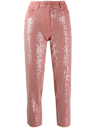 Blumarine sequin straight jeans £500 - Buy Online - Mobile Friendly, Fast Delivery