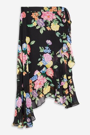 Floral Chiffon Wrap Midi Skirt - Clothing- Topshop USA