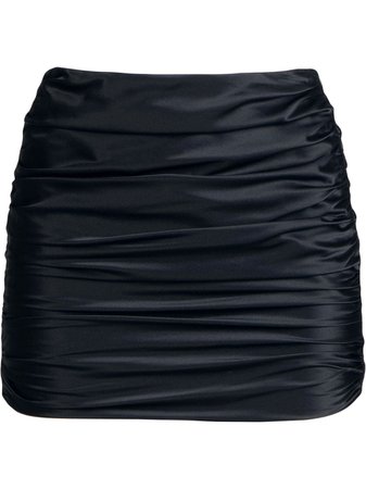Michelle Mason ruched silk mini skirt black M7317 - Farfetch