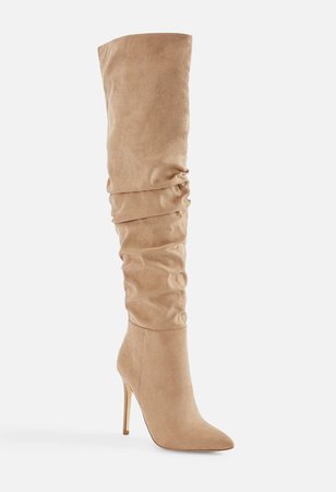 Francis Slouchy Stiletto Boot Shoes in Taupe - Get great deals at JustFab