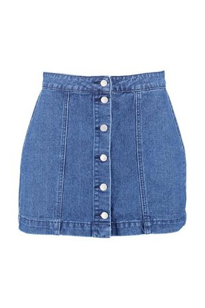 Western Style Button Though Denim Skirt | Boohoo