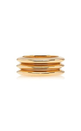 Set-Of-Three Gold-Plated Sterling Silver Rings By Bottega Veneta | Moda Operandi