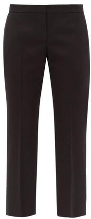 Wool Twill Tailored Trousers - Womens - Black