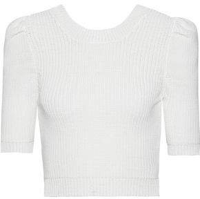 Cropped Ribbed-knit Top