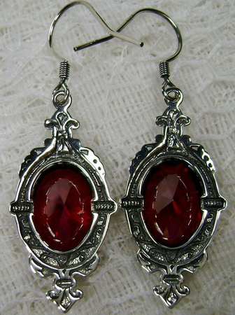 red goth earrings