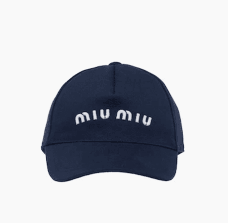Miu Miu Denim Logo Baseball Cap
