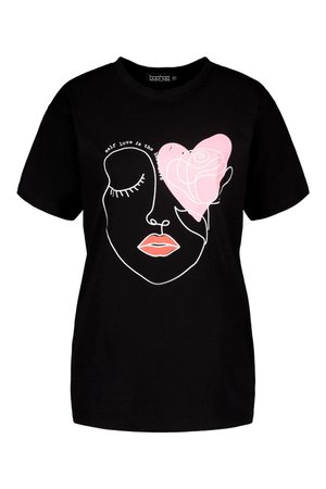 Linear Face Graphic T-Shirt | boohoo
