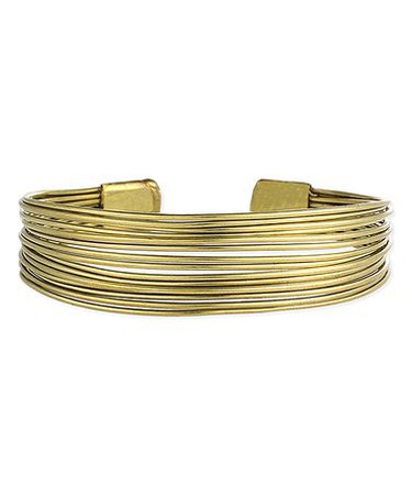 ZAD Goldtone Geometric Minimalist Three-Piece Bracelet Set | zulily
