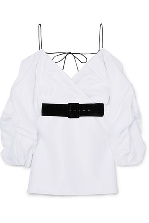 RASARIO | Cold-shoulder belted satin mini dress | NET-A-PORTER.COM