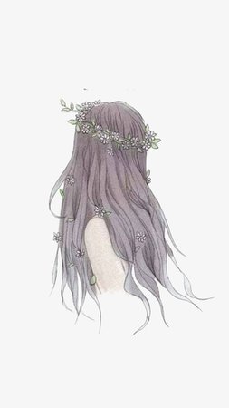 Hand Painted Long Hair Girl, Girl, Hand Painted Material, Long Hair Girl PNG Image and Clipart for Free Download