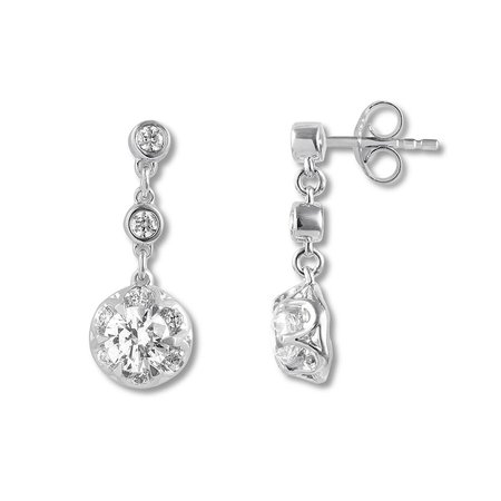 Diamond Dangle Earrings 5/8 ct tw Round 14K White Gold | Jared