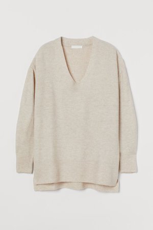 Sweater - Light beige melange - Ladies | H&M US