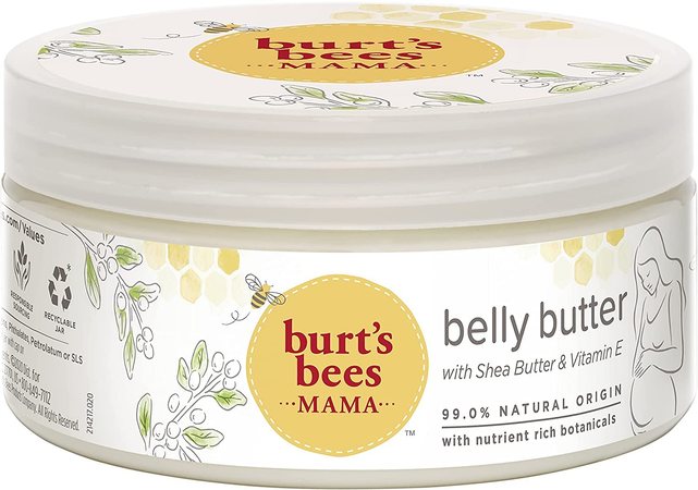 Burt's Bees Mama Bee Belly Butter, Fragrance Free Lotion, 99% Natural Origin 185g