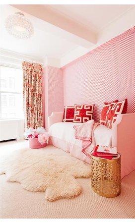 red pink child’s room