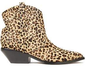 Tacy Leopard-print Calf Hair Ankle Boots