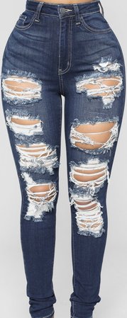 Blue ripped skinny jeans