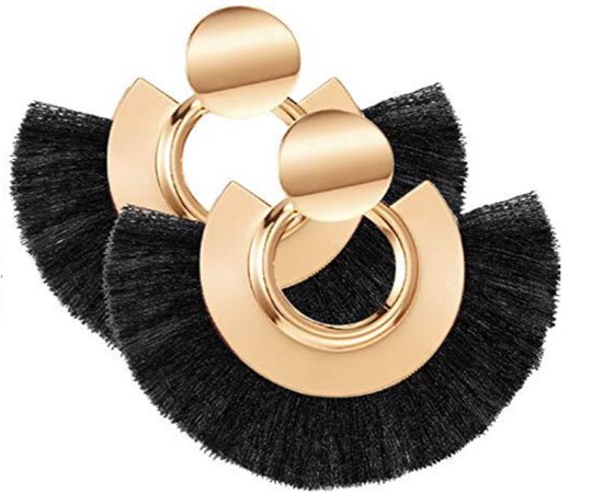 black & gold tassel earrings Amazon